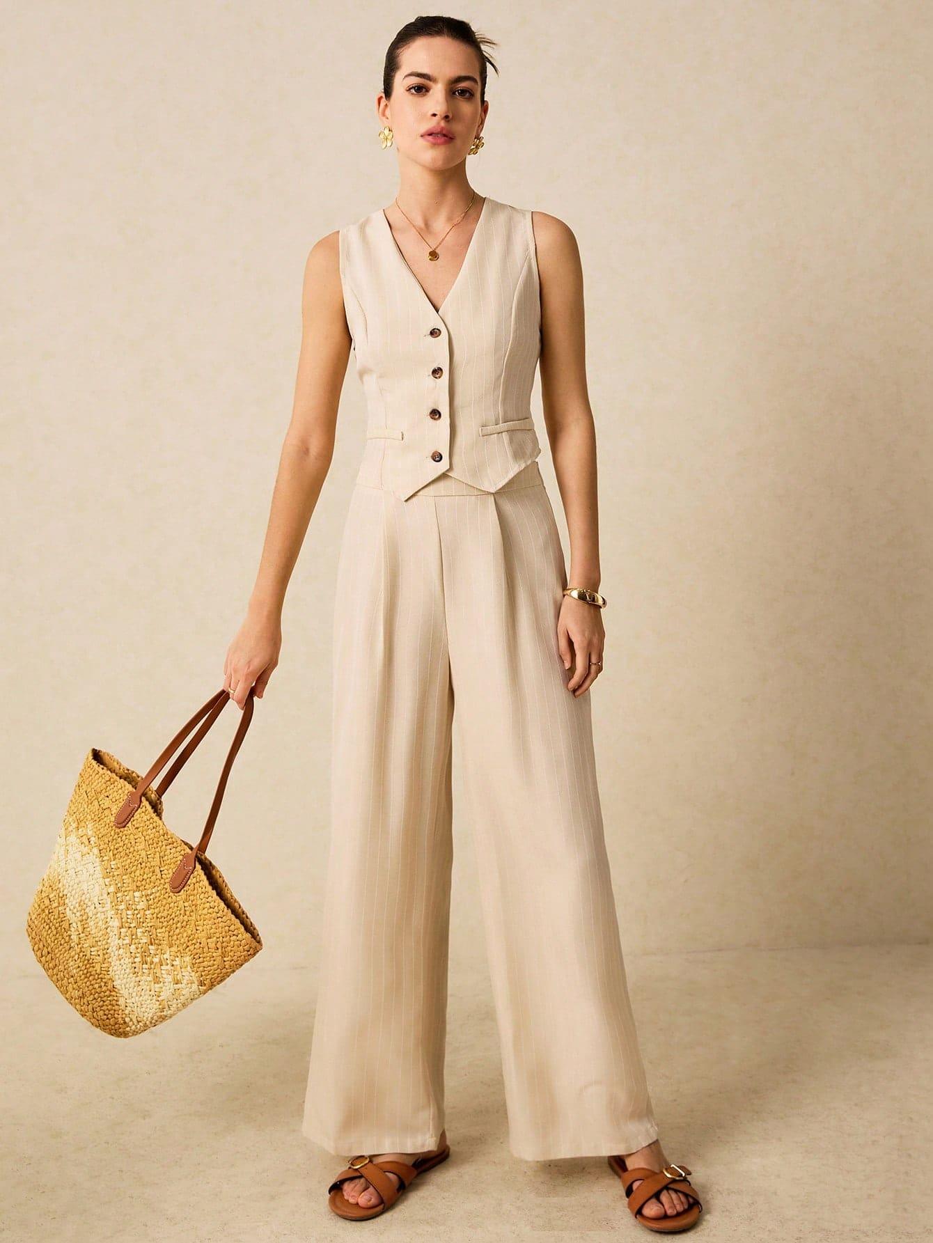 Poéselle Conjunto Feminino Listrado