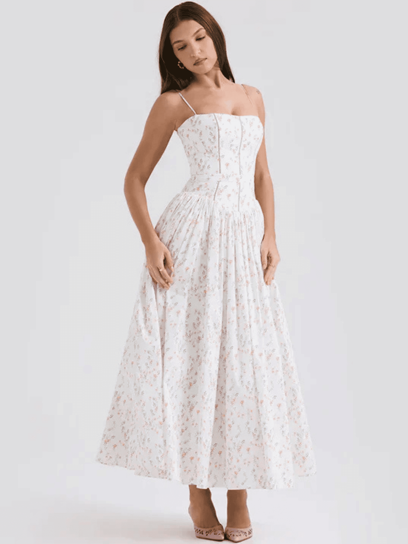 Vestido Midi Estampa Floral