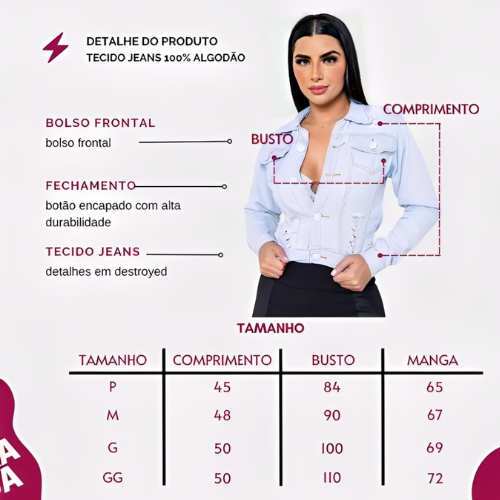 Jaqueta Jeans Feminina Premium | Estilo & Conforto