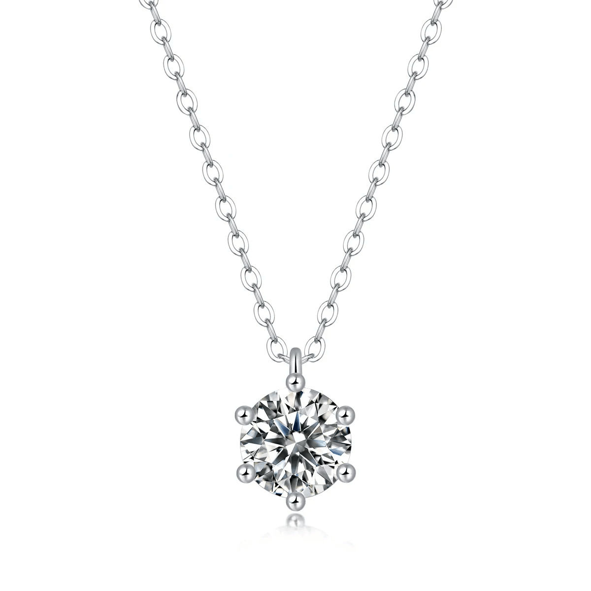 Colar Feminino de Prata Ponto de Luz Cravejado