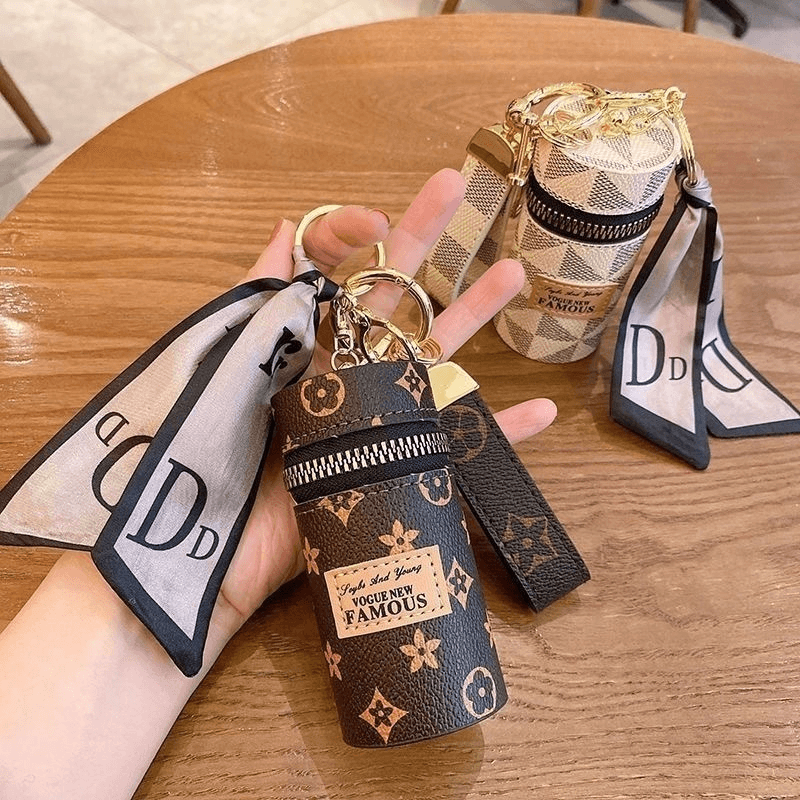 Chaveiro lenço de seda bolsa charmoso Porta Batom Porta Moedas Luxuoso Elegante