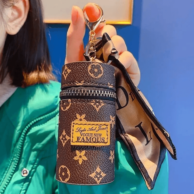 Chaveiro lenço de seda bolsa charmoso Porta Batom Porta Moedas Luxuoso Elegante