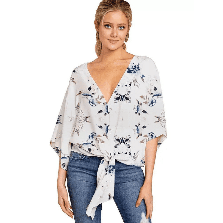 Camisa Feminina Gola V Ellie