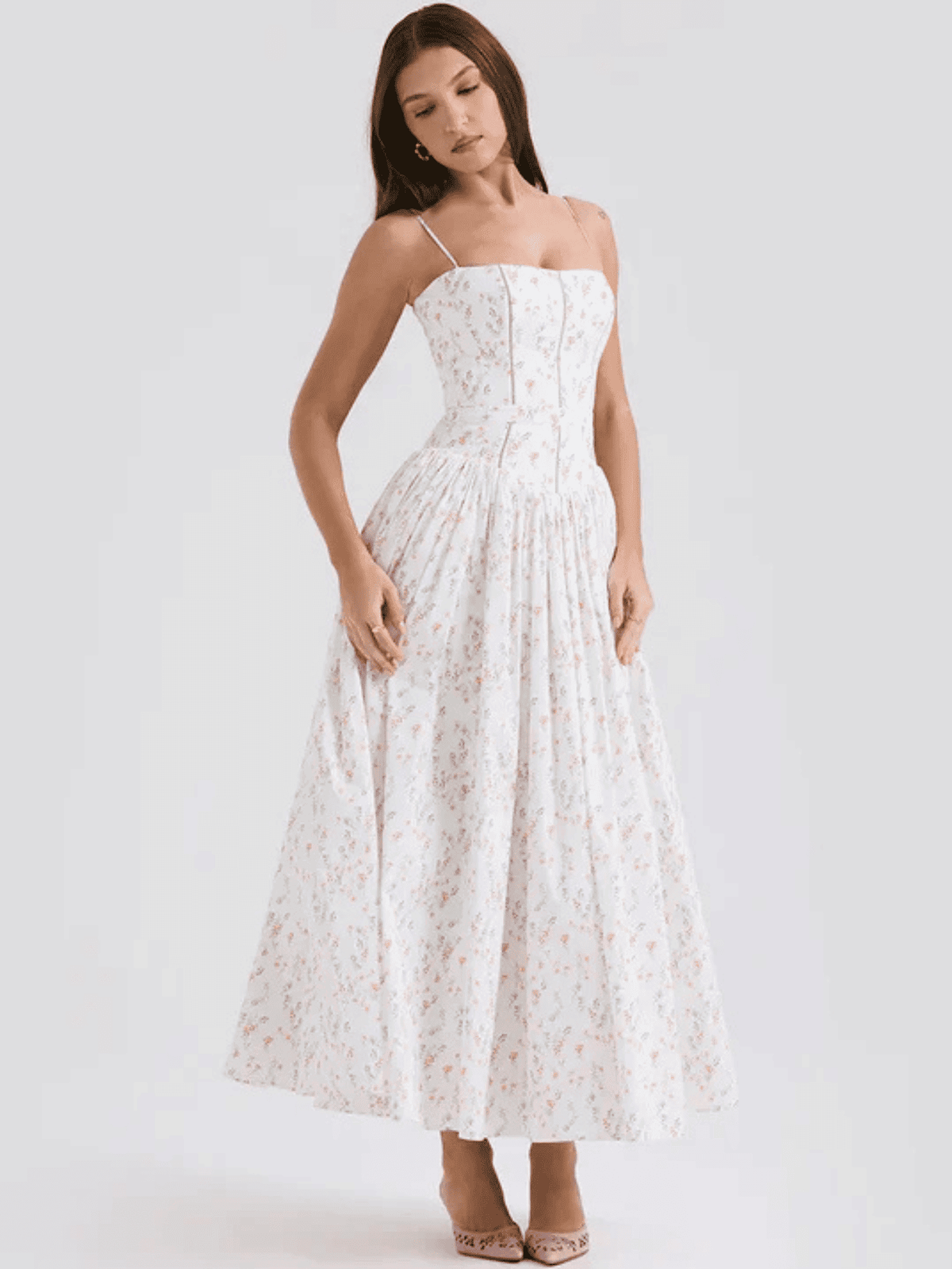 Vestido Midi Estampa Floral