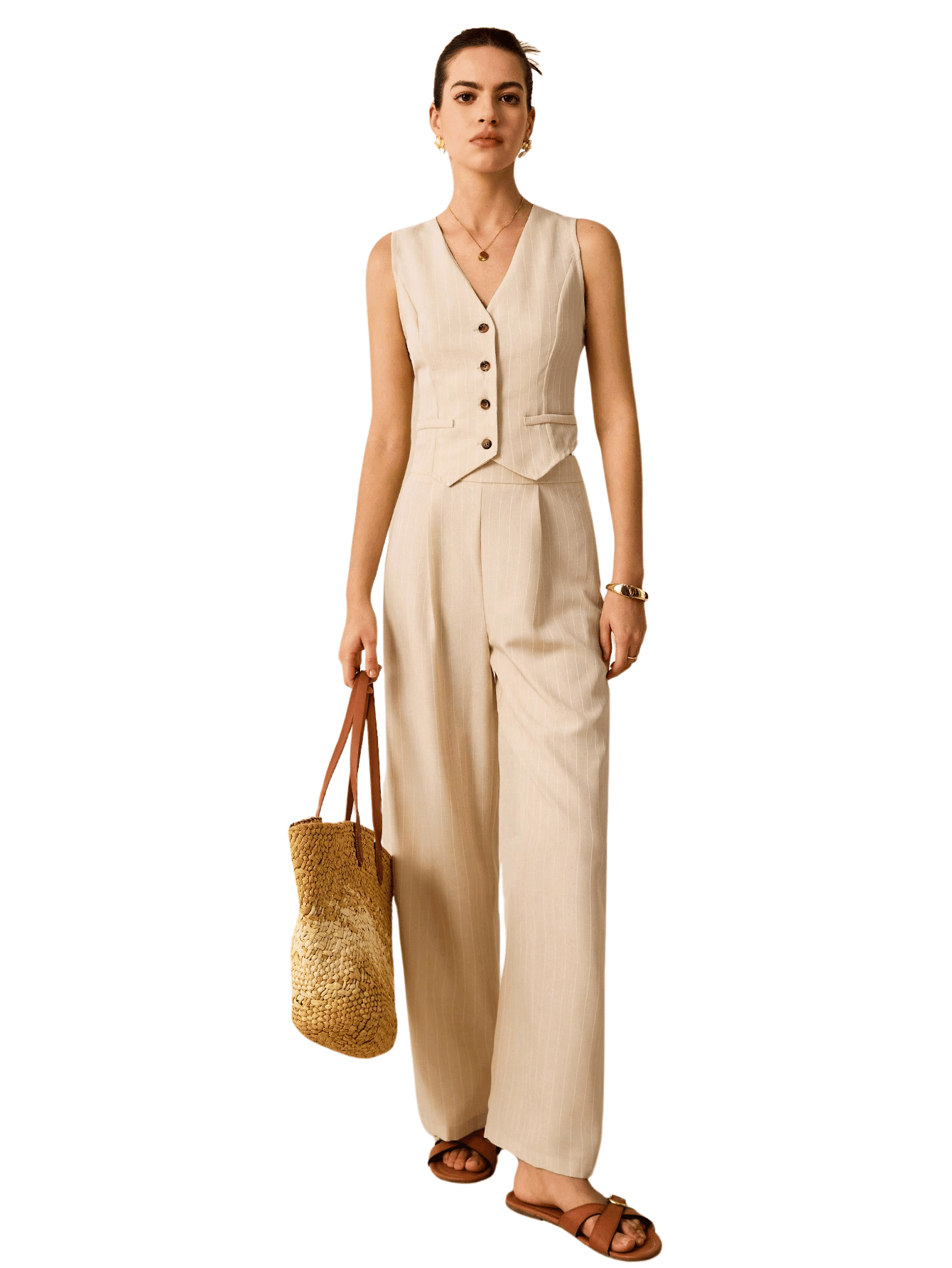 Poéselle Conjunto Feminino Listrado