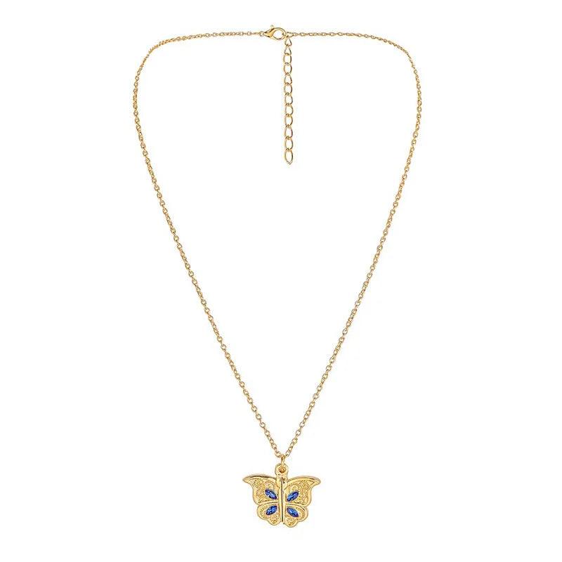 Colar Borboleta Feminino Prata e Ouro Exclusivo