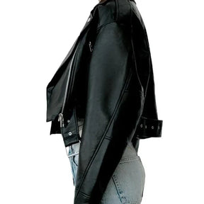 Jaqueta Feminina de Couro Slim