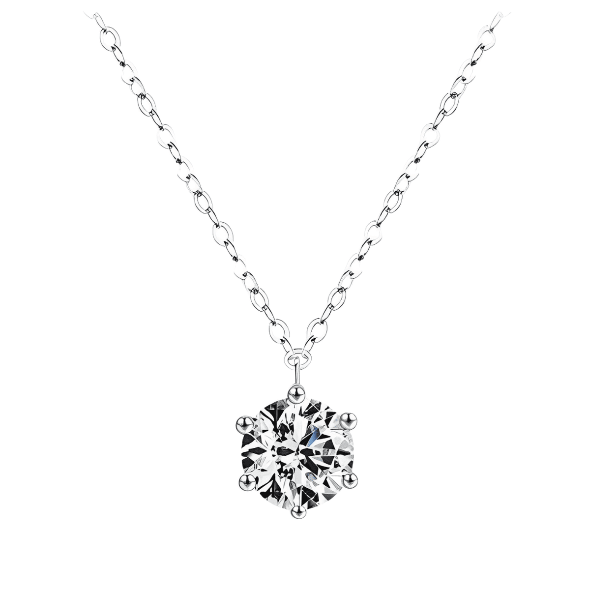 Colar Feminino de Prata Ponto de Luz Cravejado