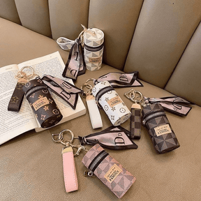 Chaveiro lenço de seda bolsa charmoso Porta Batom Porta Moedas Luxuoso Elegante